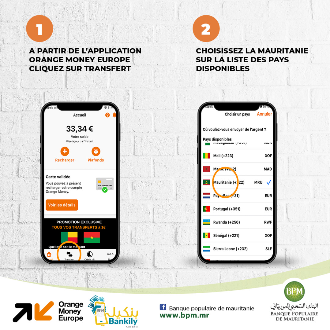 Transfert d’argent sur un compte Bankily 2
