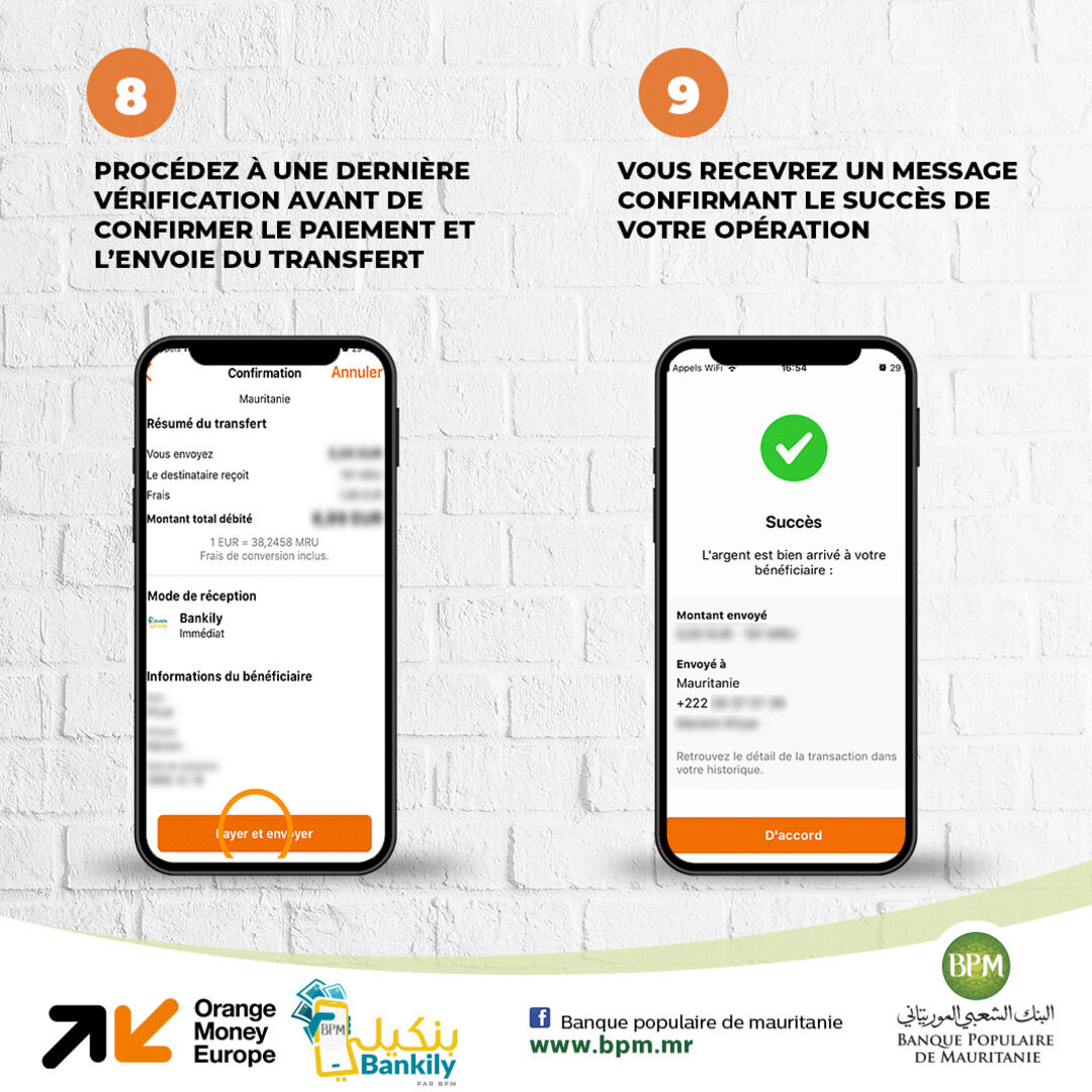 Transfert d’argent sur un compte Bankily 7